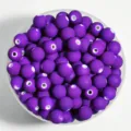 Cuentas de goma redondas moradas de 12mm para crear joyas y accesorios para teléfonos - 8mm aprox. 1800 Piezas (500g) / Púrpura