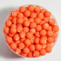 Cuentas de goma naranja mate de 12mm para joyería DIY y accesorios de teléfono - 8mm aprox. 1800 Piezas (500g) / Naranja