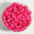 Cuentas mate de goma magenta de 12mm para la creación de joyas y pulseras DIY - 8mm aprox. 1800 Piezas (500g) / Rosa rojo
