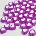Cuentas de corazón de acrílico morado de 8mm para hacer joyas y accesorios DIY - 2500 Piezas/Paquete / Violeta Claro
