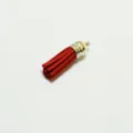 Rote Quaste aus Wildlederimitat mit silberner Metallkappe für DIY-Schmuckherstellung - 10 Stück/Packung (3*1cm) / Rot