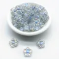 Cuentas de flores de acrílico azul de 12 mm con acabado mate AB para joyería DIY - 12mm (900 Piezas) / Azul Claro Brillante