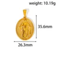 Dimensioni del ciondolo a rilievo della Vergine Maria in acciaio 18K - Rilievo Vergine Maria (TY08) / Oro