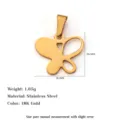 Technische Details zum 18K vergoldeten Schmetterlingsanhänger aus rostfreiem Stahl - Gold / NT03-Hohler Schmetterling