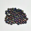 Cuentas redondas de acrílico negro de 7mm con letras coloridas A-Z para hacer joyas DIY - 7mm (Aprox. 4400 Piezas/500g) / Negro con Colorido