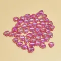 Cuentas de acrílico en forma de corazón rosa brillante para joyería de bricolaje - 9mm (Aprox. 2700 Piezas) / Rosa rojo