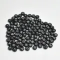 Cuentas de letras redondas de acrílico negro de 7 mm para hacer joyas de bricolaje - 7mm (Aprox. 4400 Piezas/500g) / Negro con letra blanca