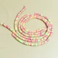 Cuentas heishi de arcilla polimérica de 6mm para joyería DIY en vista variante SKU - 1 Tira (aprox. 400 Piezas) / Mezcla de Tonos Cálidos Macaron