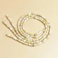Cuentas espaciadoras de arcilla polimérica de 6 mm en crema y marrón para joyas DIY - 1 Tira (aprox. 400 Piezas) / Tonos Tierra Mezclados