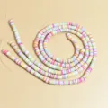 Cuentas Heishi coloridas de 6 mm de arcilla polimérica estilo boho para manualidades DIY - 1 Tira (aprox. 400 Piezas) / Mezcla Suave de Macaron