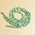 Cuentas Heishi de arcilla polimérica de 6mm verde y blanco para joyería DIY - 1 Tira (aprox. 400 Piezas) / Mezcla de Serie Verde