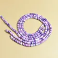 Cuentas heishi de arcilla polimérica de 6mm en púrpura y blanco para hacer joyas DIY - 1 Tira (aprox. 400 Piezas) / Mezcla Morado y Blanco