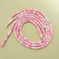 Cuentas de arcilla polimérica rosa y blanca de 6mm para joyería bohemia DIY - 1 Tira (aprox. 400 Piezas) / Mezcla Rosa y Blanco