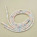 Cuentas Heishi de arcilla polimérica de 6mm para accesorios de joyería DIY Boho - 1 Tira (aprox. 400 Piezas) / Mezcla Beige Naranja Azul