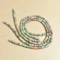 Cuentas heishi de arcilla polimérica de 6mm para joyería DIY estilo bohemio cuentas - 1 Tira (aprox. 400 Piezas) / Mezcla Verde Marrón Beige Gris
