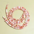 Cuentas heishi de arcilla polimérica bohemia de 6mm de colores para creación de joyas DIY - 1 Tira (aprox. 400 Piezas) / Mezcla de Naranja y Rosa Cálida (31)