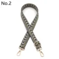 Close-up detail of the woven chevron pattern bag strap with adjustable gold metal hardware - Black Matcha Green (Style 2)