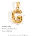 Polished 18K gold plated stainless steel letter G pendant necklace charm 23mm x 14.4mm - Letter G