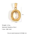Elegant 18K gold plated stainless steel capital letter O pendant for jewelry DIY - Letter O
