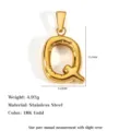 18K Gold plated stainless steel capital letter Q pendant for DIY necklace accessories - Letter Q