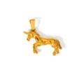 18K gold plated stainless steel unicorn pendant with high-shine metallic finish - Walking Unicorn Style (MT06) / Gold