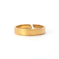 Minimalist stainless steel open band ring in polished gold finish for women, waterproof - Adjustable Open / 素圈开口戒 / Gold