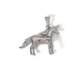 Einhorn-Anhänger aus silberfarbenem Edelstahl für DIY-Halsketten und Schmuckzubehör - Stehendes Einhorn Stil (MT05) / Silber