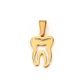 Unique 18K gold-plated stainless steel molar tooth shaped jewelry pendant for necklace - Teeth - Gold