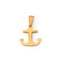 Minimalist golden 18K gold plated stainless steel anchor pendant for DIY jewelry - Anchor - Gold