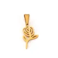 Exquisite minimalist 18K gold-plated stainless steel rose flower pendant for jewelry making - Rose-Gold