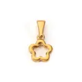 Elegant 18K gold plated stainless steel hollow flower pendant charm for necklaces - Hollow Flower - Gold