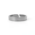 Elegant minimalist silver-tone stainless steel open ring with a polished finish - Adjustable Open / 素圈开口戒 / Steel