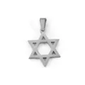 Polished stainless steel silver hexagram Star of David pendant for necklace jewelry - Hexagram Steel Color