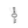 Classic silver stainless steel vintage key pendant for necklaces and jewelry crafts - Round Head Key - Steel
