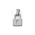 Minimalist stainless steel padlock charm pendant with keyhole cutout for jewelry - Small Lock - Steel