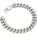 Durable high-quality thick stainless steel Cuban link bracelet for men with lobster clasp - H-Buckle Bracelet / Width 6mm Length 17cm / Steel