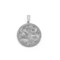 Premium silver stainless steel hip hop dragon pendant iced out with crystal rhinestones - Dragon Plaque (DZ15) / Steel