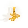 Detailed 18K gold plated stainless steel Cupid angel pendant with bow and arrow - Archery Cupid Style (HPA02) / Gold