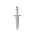 Silver stainless steel dagger sword pendant charm for personalized necklace DIY jewelry making - Dagger Long Sword (DZ36) / Steel