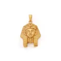 Hip hop style Egyptian Pharaoh head pendant with a 18k gold plated stainless steel finish - Egyptian Pharaoh Portrait Style (DZ22) / Gold