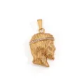 Pendentif tête de Jésus Hiphop, acier inoxydable plaqué or 18 carats, bijoux rétro glacés - Style Tête de Jésus (DZ21) / Or
