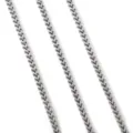 Collar de cadena Franco de acero inoxidable plateado pulido para joyería hip hop - 3mm*45cm / Plateado