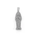 Pendentif sarcophage égyptien complexe en acier inoxydable, finition argentée vintage - Style Sarcophage Pharaon Égyptien (DZ19) / Acier