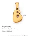 Polished 18K gold plated stainless steel letter B pendant for DIY jewelry - Letter B / Gold