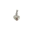 Ciondolo cuore in acciaio inossidabile argento con nastro di sensibilizzazione inciso - Stile Cuore Argento (05-S)