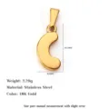 Premium 18K gold plated stainless steel letter C pendant showing dimensions and weight - Letter C / Gold