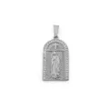 Pendentif Vierge Maria en acier inoxydable argenté avec un cadre élégant en strass - Style Arche Vierge Marie (DZ23) / Acier