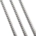 Vista detallada del collar de cadena de tejido hip-hop de acero inoxidable plata - 5mm*45cm / Plateado