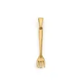 Elegant gold-plated stainless steel fork pendant for DIY necklace jewelry making - 叉子-金色