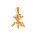 Retro stainless steel 18K gold plated pendant with cross and rifle design for necklace - Cross and Gun Combo (DZ40) / Gold